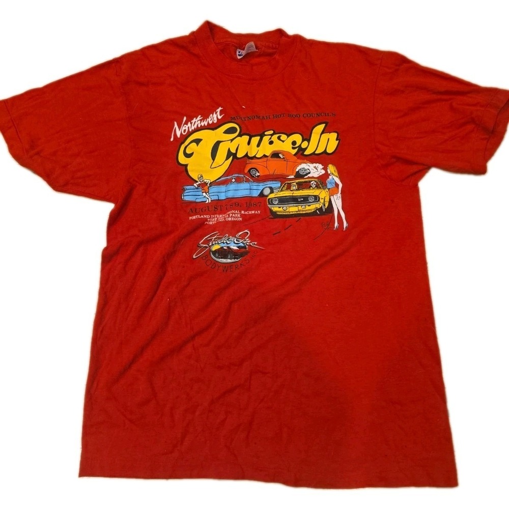 Vtg 1987 Northwest Cruise In T Shirt [SIZE] Portland Raceway Hot Rod Car Show...